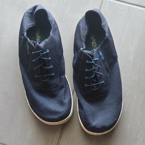OluKai Nohea Moku no-tie boat shoes in navy blue mesh 11.5